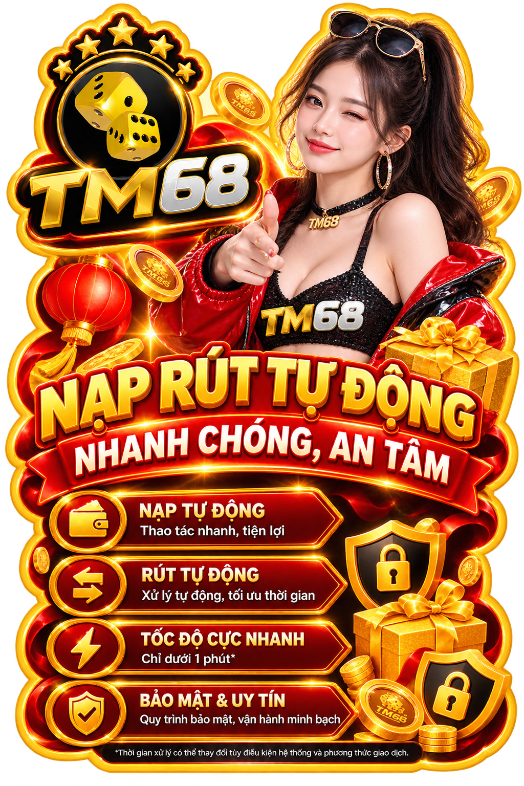 Poster nạp rút tự động nhanh chóng và an tâm của TM68