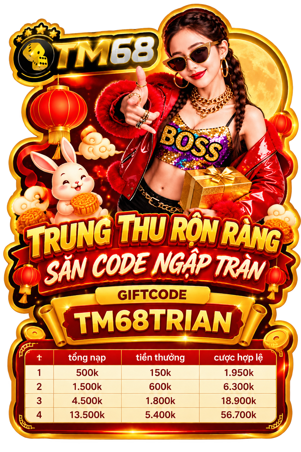 Poster Trung thu rộn ràng săn code ngập tràn của TM68